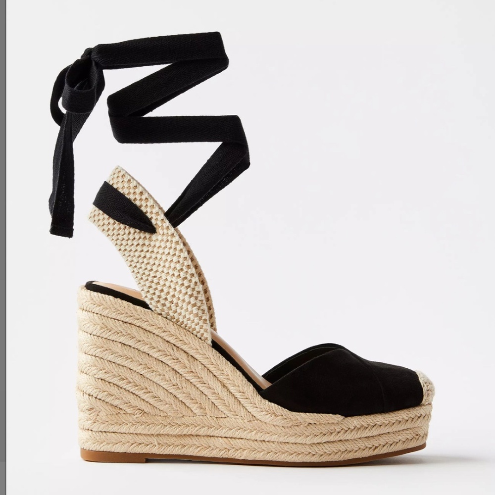 Lace Up Espadrille Wedges